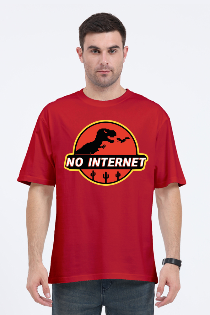 "no internet" dragon oversized t-shirt – embrace the offline vibe