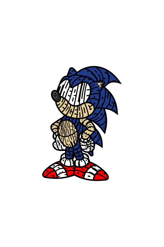 sonic character t-shirt