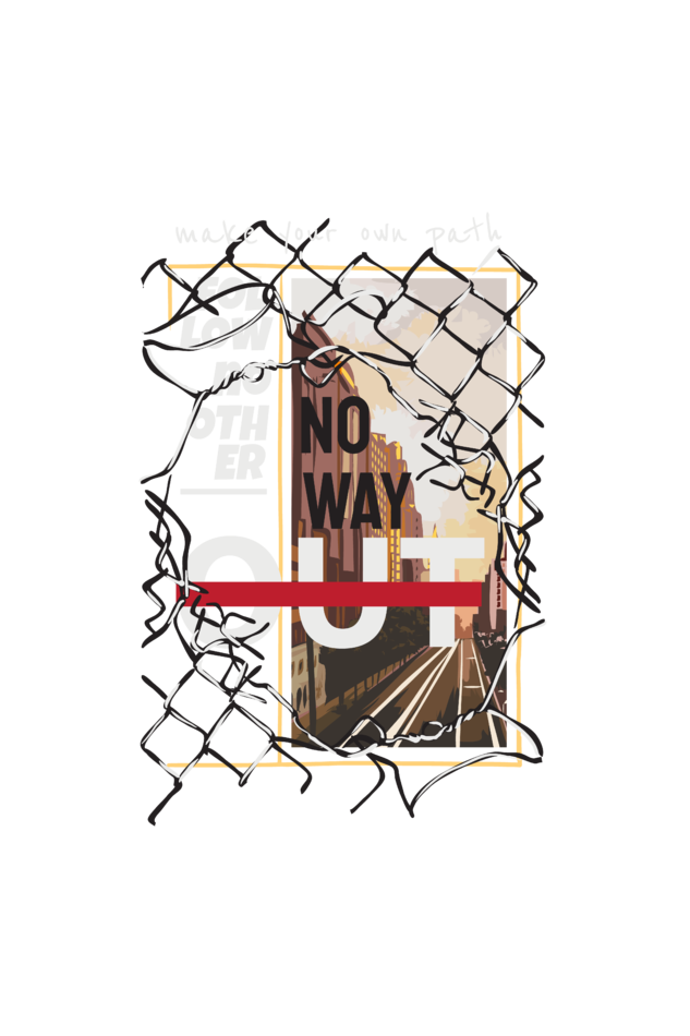 no way out print t-shirt