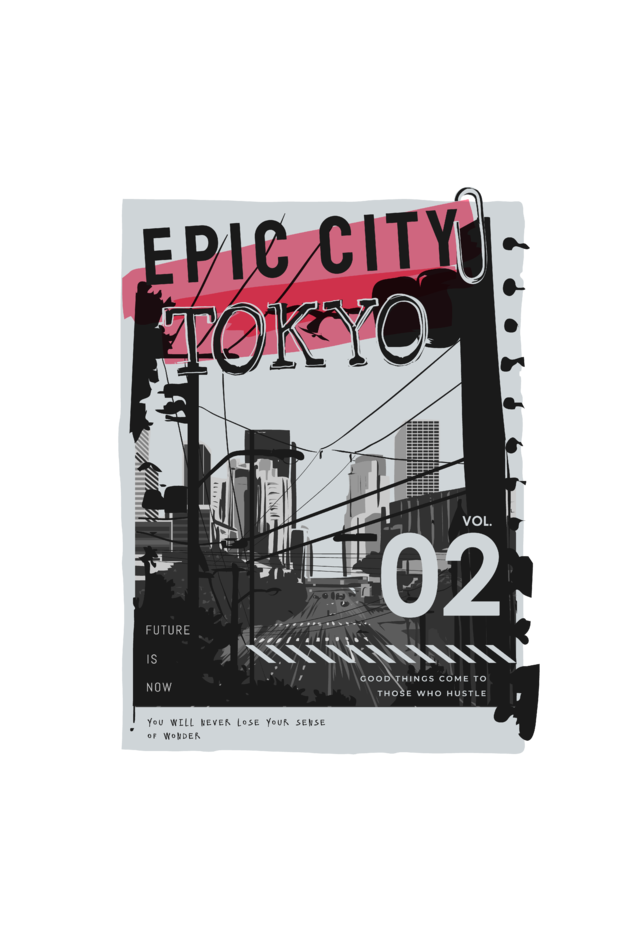 epic city tokyo print t-shirt