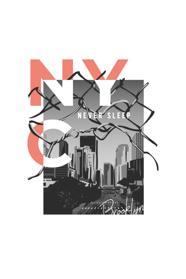 nyc never sleep print t-shirt