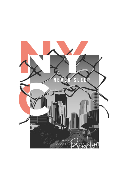 NYC Never Sleep Print T-Shirt