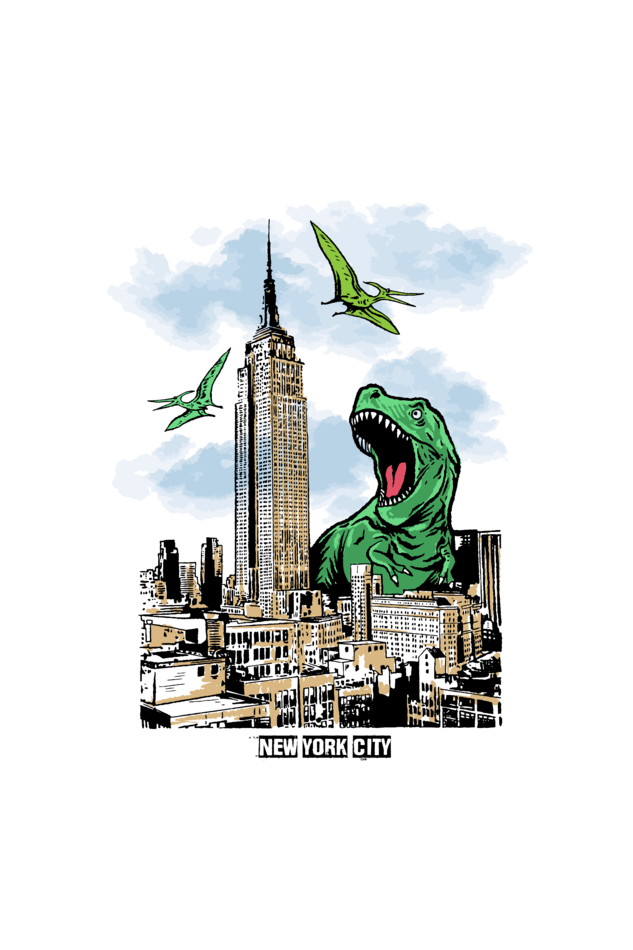 dragon city print t-shirt