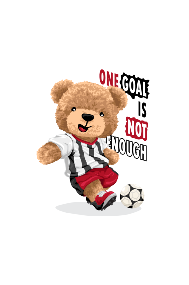 one goal is not enough teddy print t-shirt