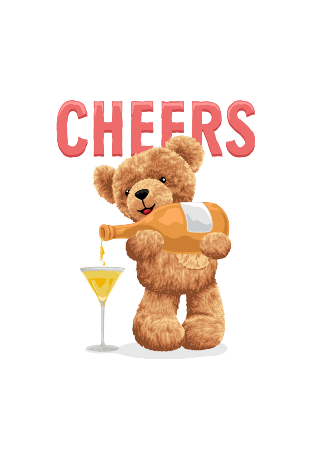 cheers teddy t-shirt: toast to fun, friendship, and good times