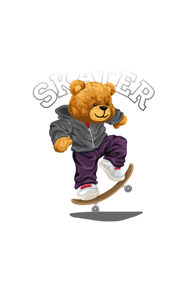 skater teddy t-shirt: ride the vibes with style and fun