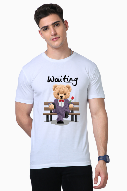 Waiting Teddy with Rose in Hand T-Shirt