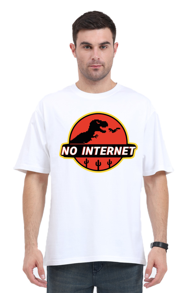 "no internet" dragon oversized t-shirt – embrace the offline vibe