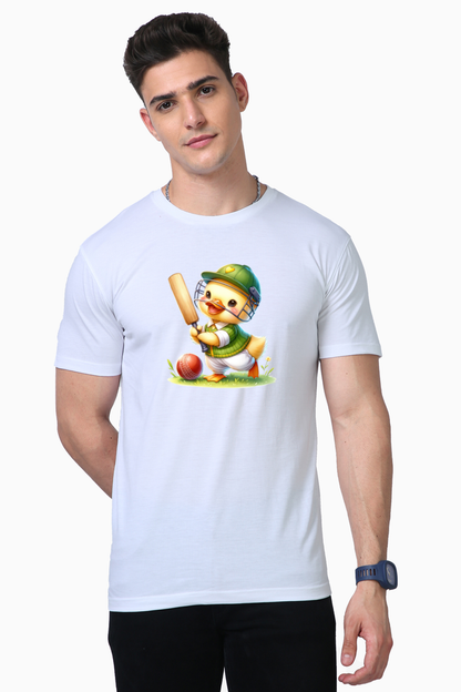 Duck Playing Cricket Printed Supima T-shirt