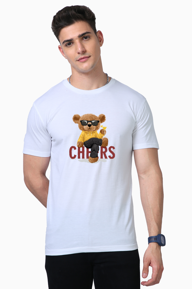 teddy cheers t-shirt: raise a glass with a hug!