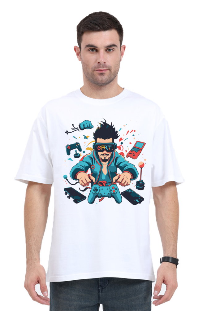 gamer print oversized t-shirt – level up your style