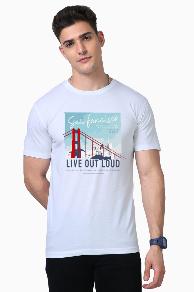 live out loud print t-shirt