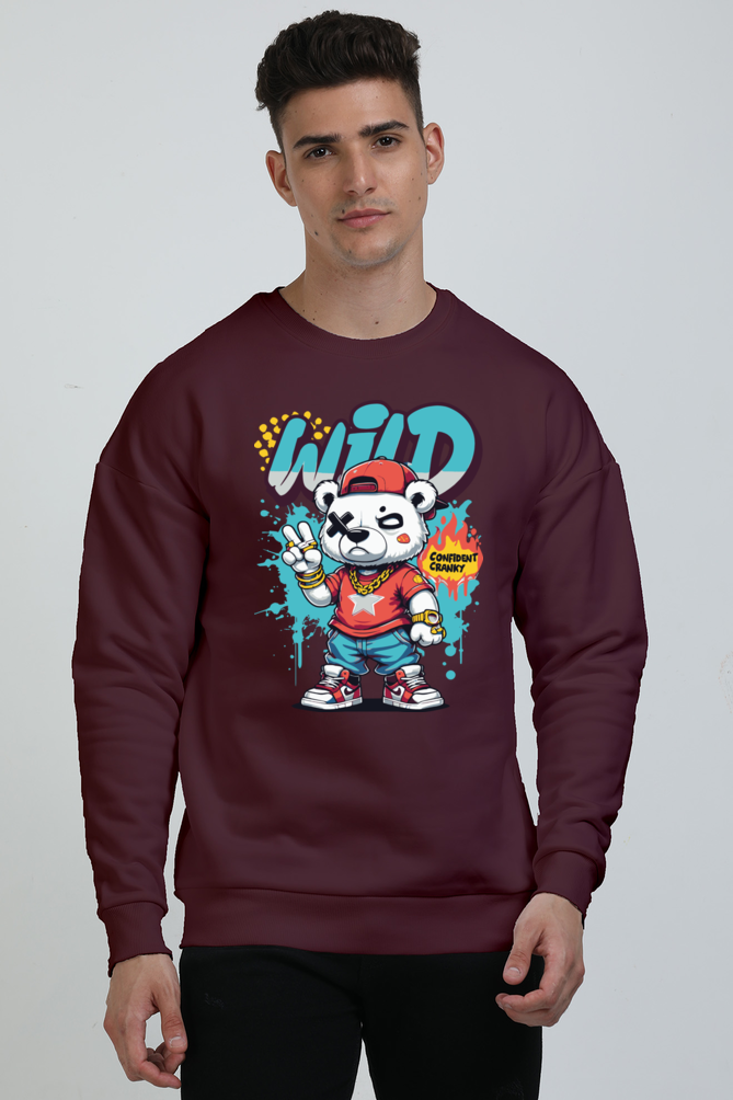 wild teddy print oversized sweatshirt – where playfulness meets bold style