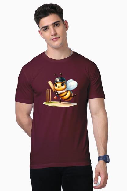 Honey Bee Playing Cricket Printed Supima T-shirt