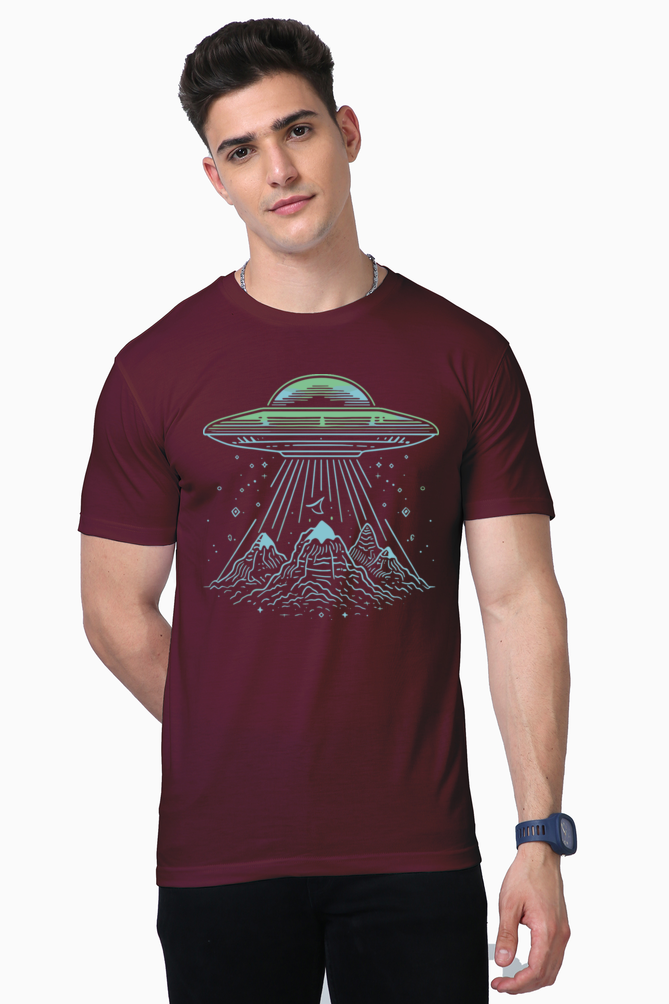 spaceship print t-shirt: blast off in style