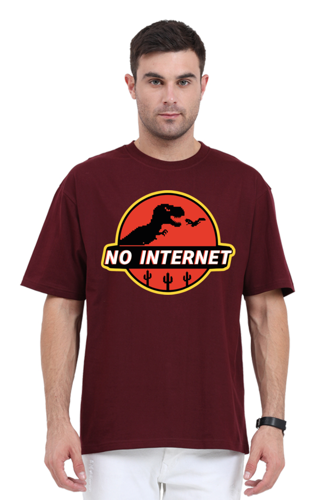 "no internet" dragon oversized t-shirt – embrace the offline vibe