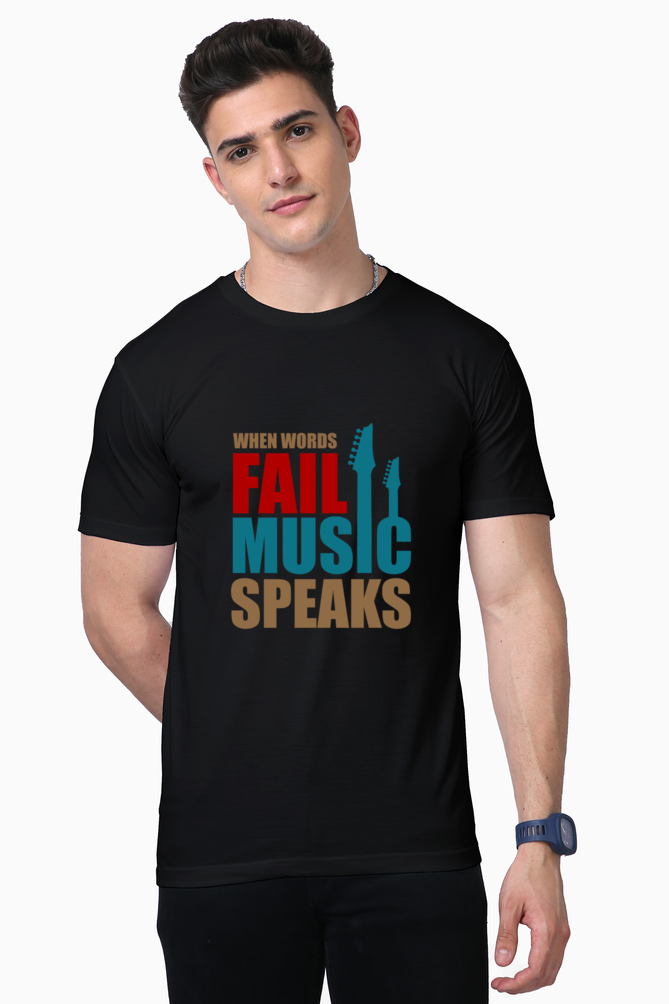 when words fail, music speaks t-shirt : let the music tell your story