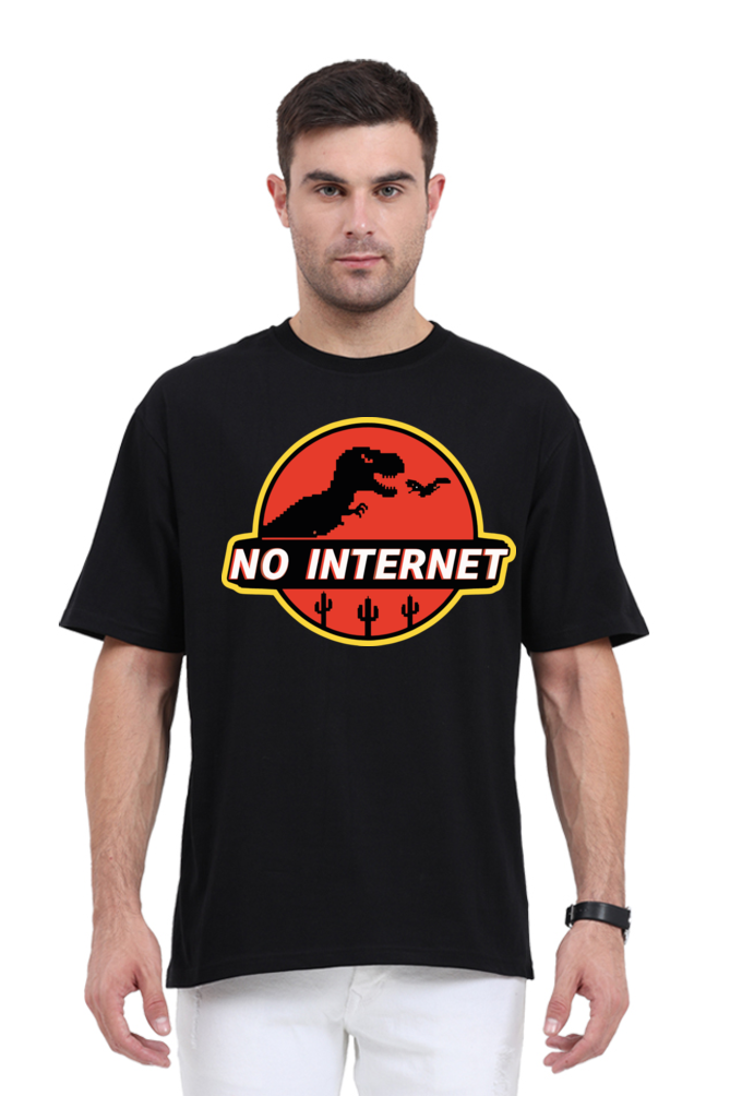 "no internet" dragon oversized t-shirt – embrace the offline vibe