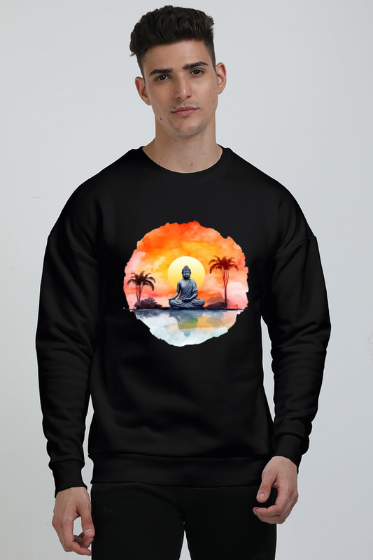 Buddha Print Oversized Sweatshirt – A Serene Blend of Style and Spirituality