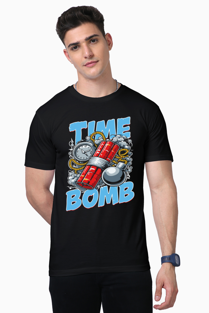 time bomb print t-shirt: explosive style and bold attitude