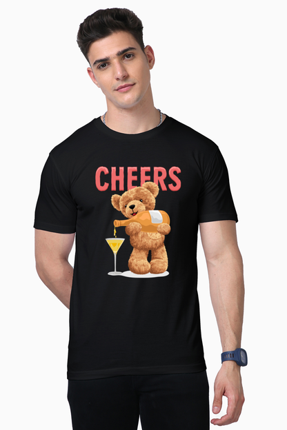 Cheers Teddy T-Shirt: Toast to Fun, Friendship, and Good Times