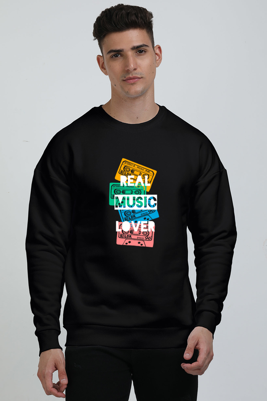 Real Music Lover Print Oversized Sweatshirt – Wear Your Passion for Music