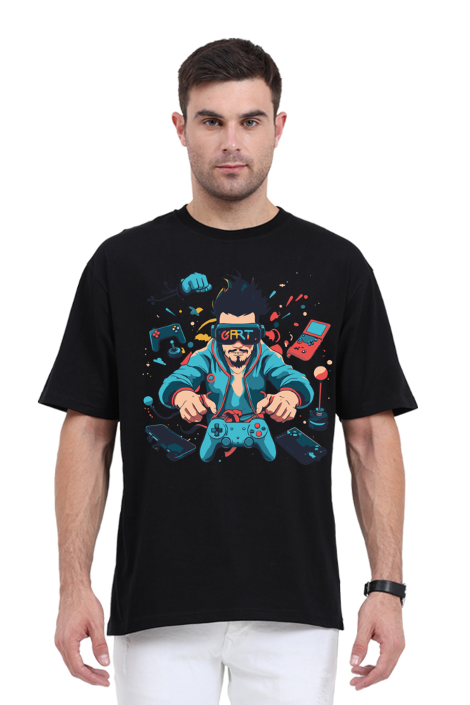 gamer print oversized t-shirt – level up your style