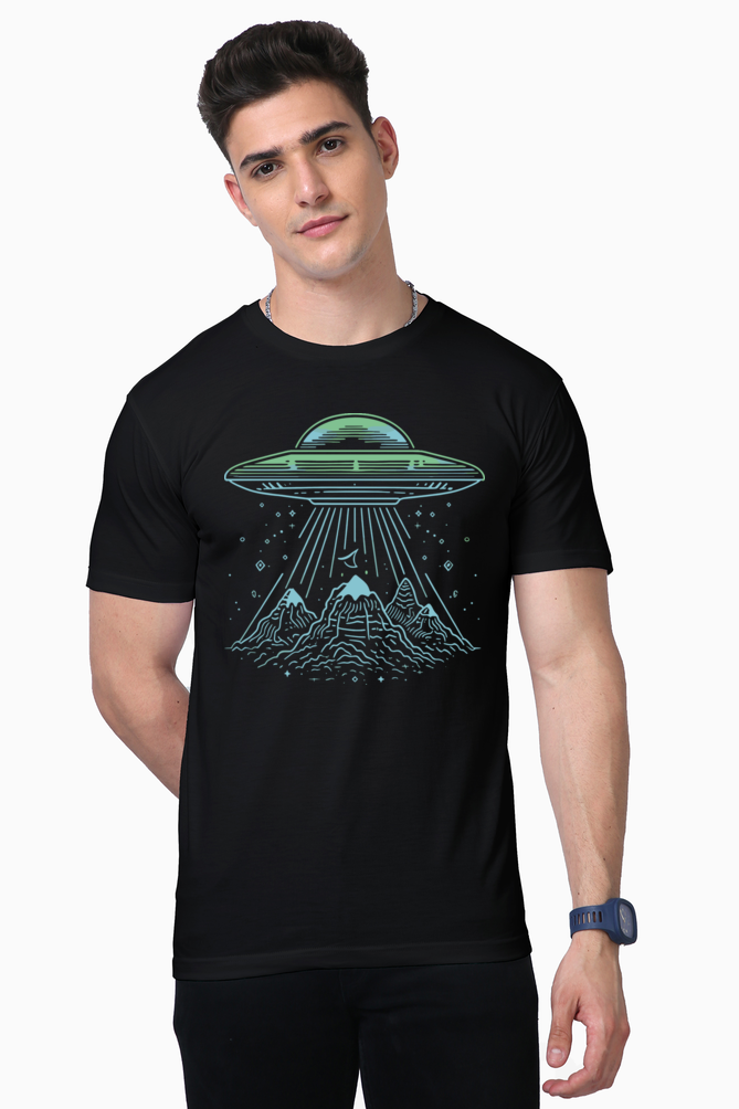 spaceship print t-shirt: blast off in style