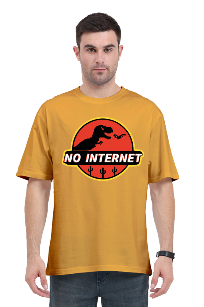 "no internet" dragon oversized t-shirt – embrace the offline vibe