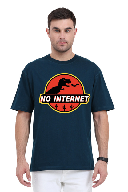 "No Internet" Dragon Oversized T-Shirt – Embrace the Offline Vibe