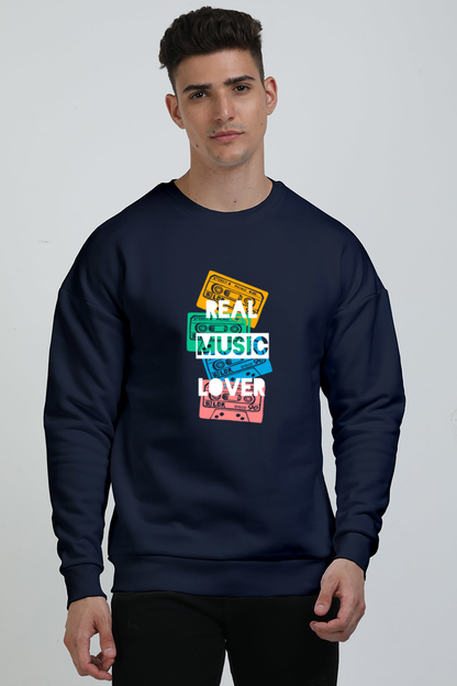 Real Music Lover Print Oversized Sweatshirt – Wear Your Passion for Music