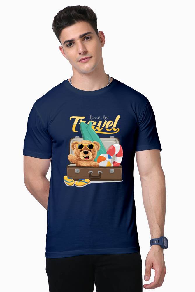 time to travel teddy t-shirt: adventure awaits with every step!