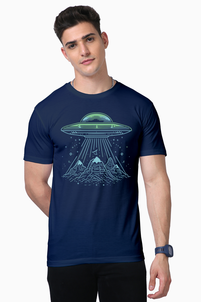 spaceship print t-shirt: blast off in style