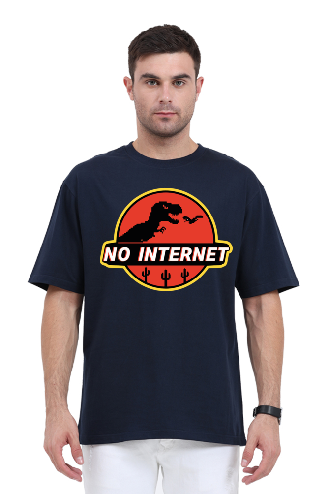 "no internet" dragon oversized t-shirt – embrace the offline vibe