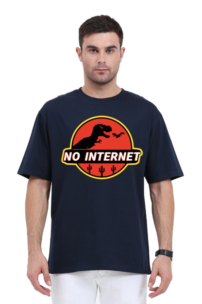 "No Internet" Dragon Oversized T-Shirt – Embrace the Offline Vibe