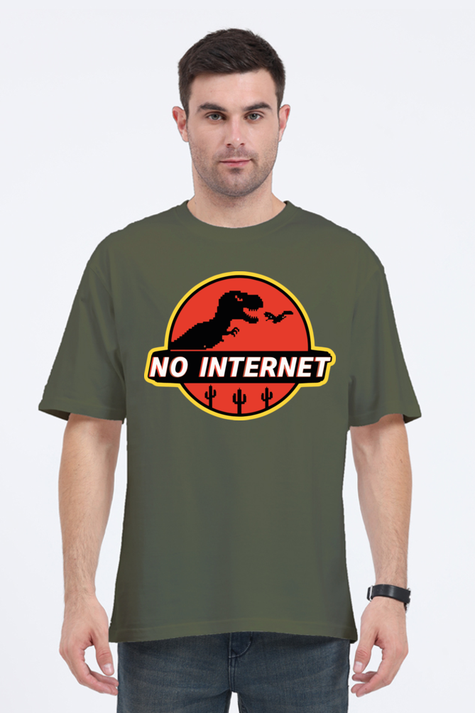 "no internet" dragon oversized t-shirt – embrace the offline vibe