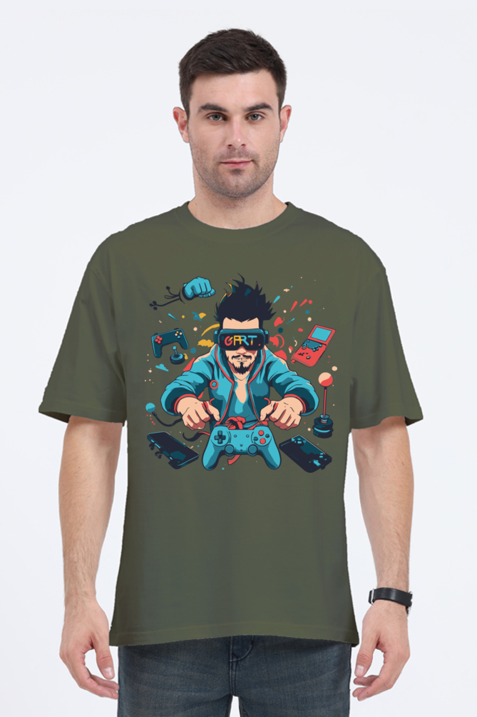 gamer print oversized t-shirt – level up your style