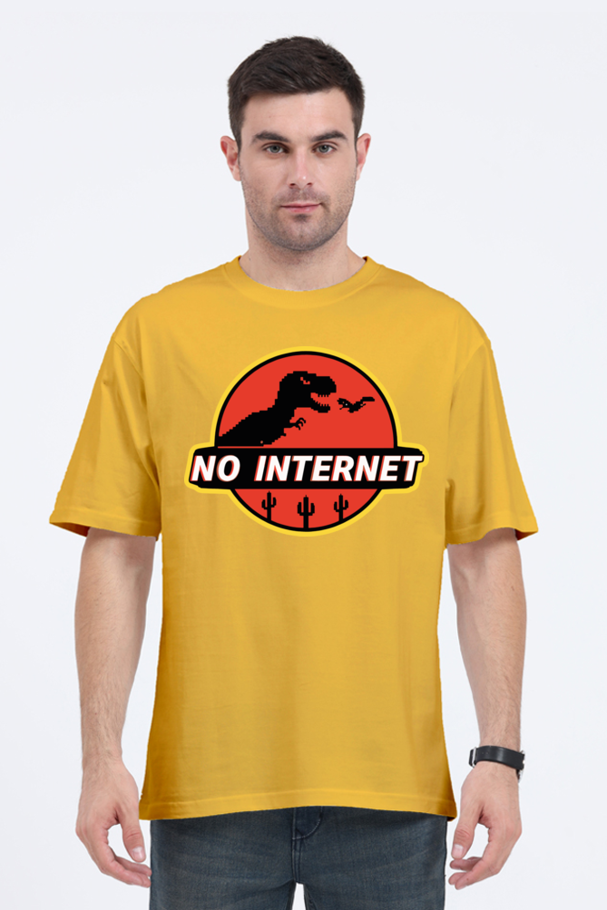 "no internet" dragon oversized t-shirt – embrace the offline vibe