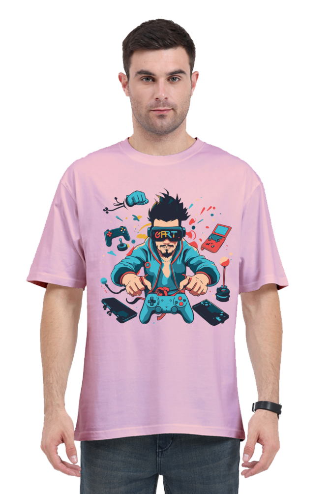 gamer print oversized t-shirt – level up your style