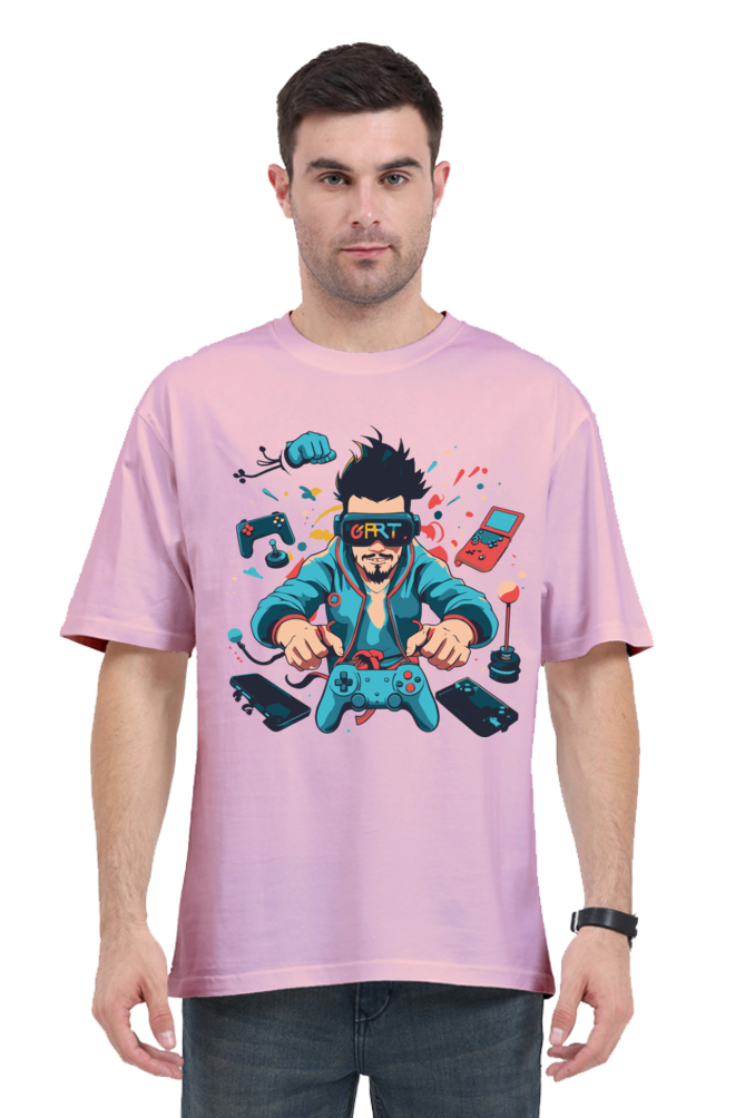 gamer print oversized t-shirt – level up your style