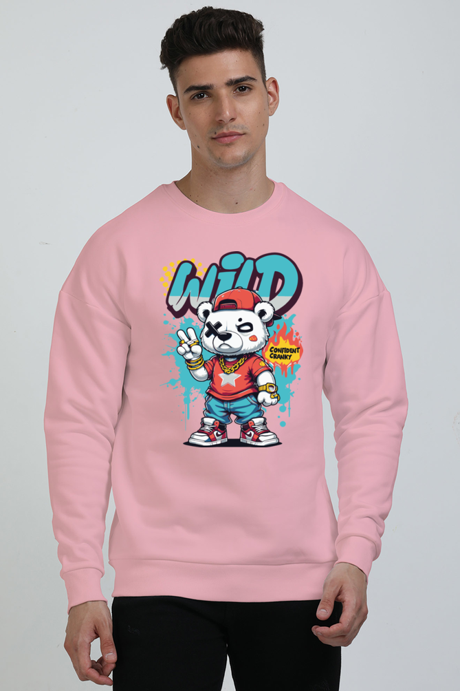 wild teddy print oversized sweatshirt – where playfulness meets bold style