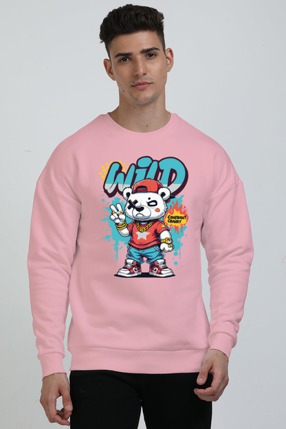 Wild Teddy Print Oversized Sweatshirt – Where Playfulness Meets Bold Style