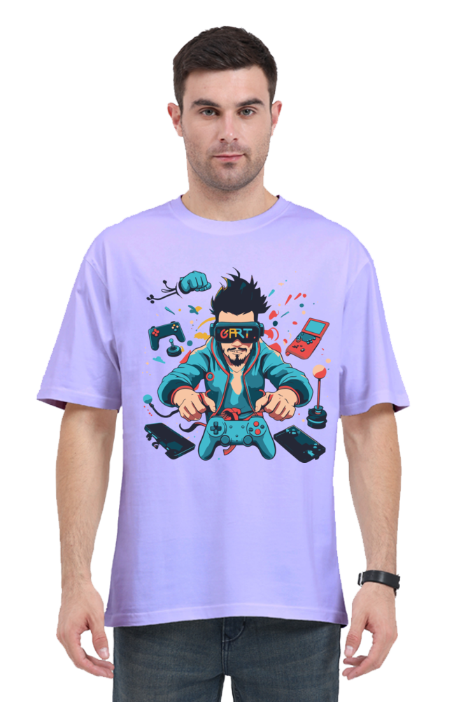 gamer print oversized t-shirt – level up your style