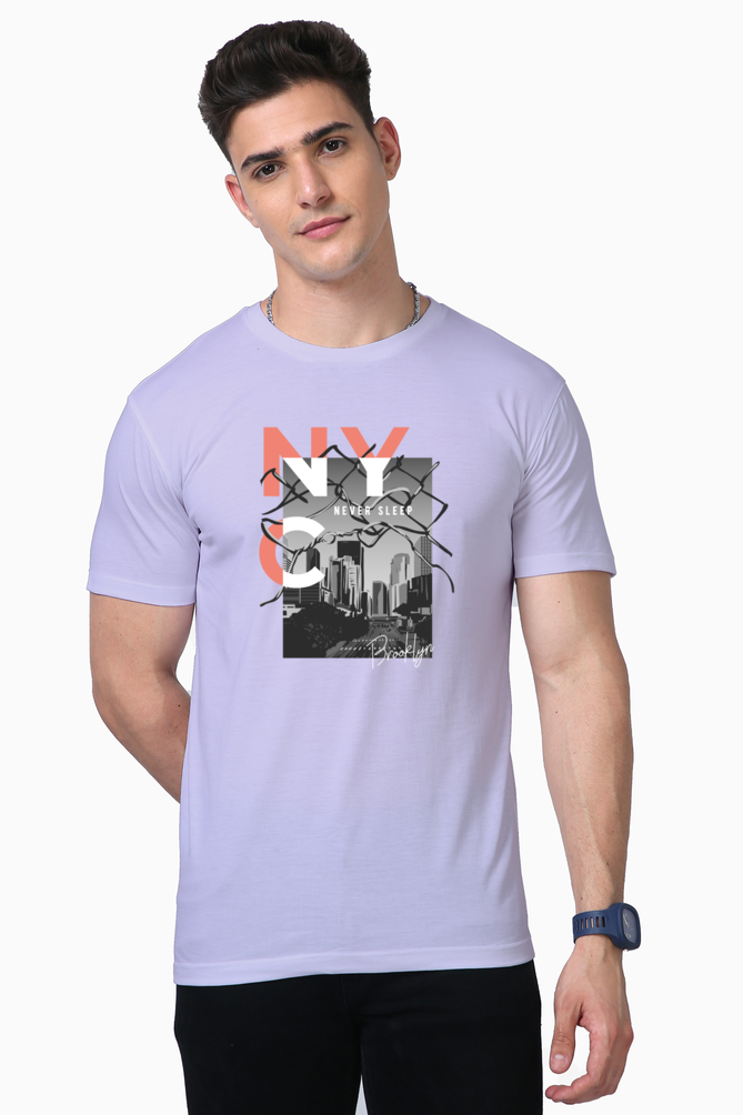 nyc never sleep print t-shirt