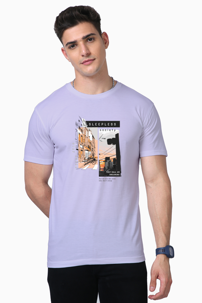 sleepless society print t-shirt