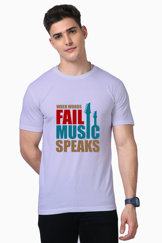 when words fail, music speaks t-shirt : let the music tell your story