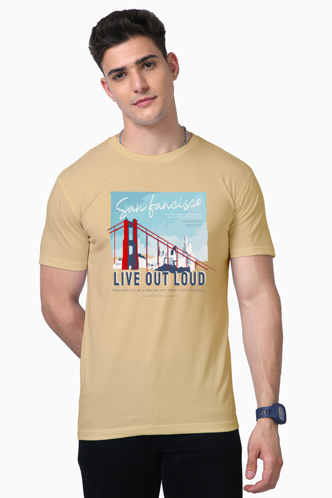 live out loud print t-shirt