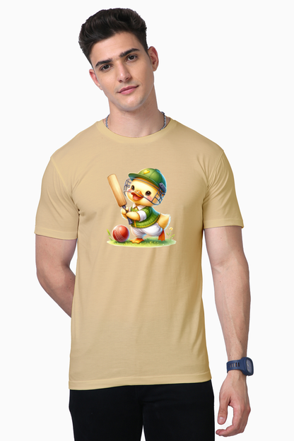 Duck Playing Cricket Printed Supima T-shirt