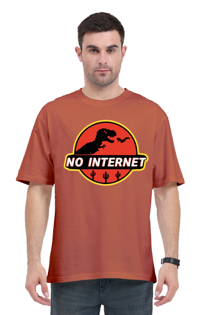 "no internet" dragon oversized t-shirt – embrace the offline vibe