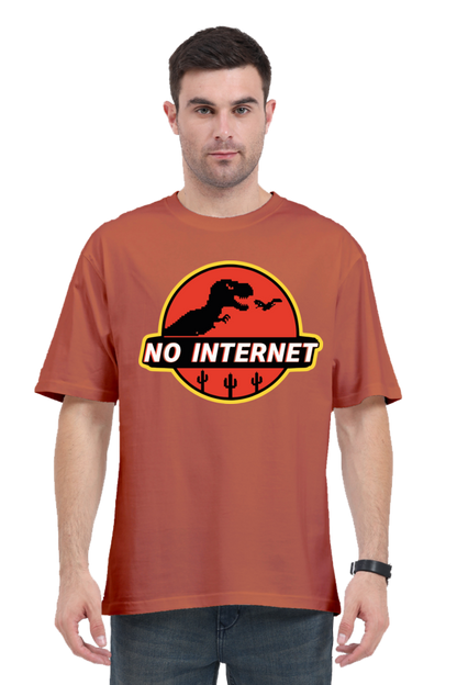 "No Internet" Dragon Oversized T-Shirt – Embrace the Offline Vibe